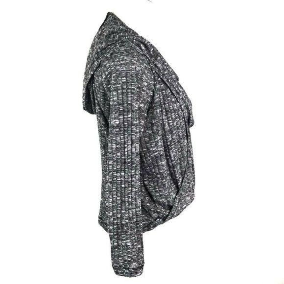Juicy Couture Gray Hooded Faux Wrap Sweater - Picture 6 of 11